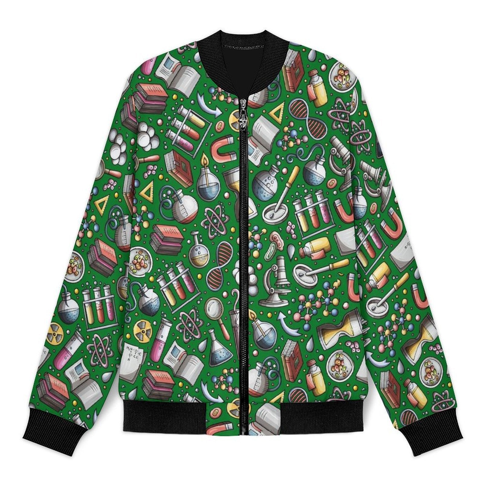 Science Love Men's Casual Zip‑Up Bomber Jacket