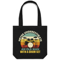 Never Underestimate An Old Man With A Drum Set Canvas Tote Bag Default Title Tote Bag Music Printed In Australia