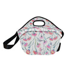 Pink Eucalyptus Flowers Neoprene Lunch Bag/Large (Model 1669) Neoprene Lunch Bag Plants Printed Offshore