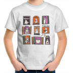 Ghosts In Windows - Kids Youth T-Shirt White Kids Youth T-shirt Halloween Printed In Australia