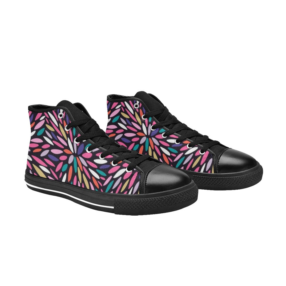 Colour Burst - Kids High Top Canvas Shoes