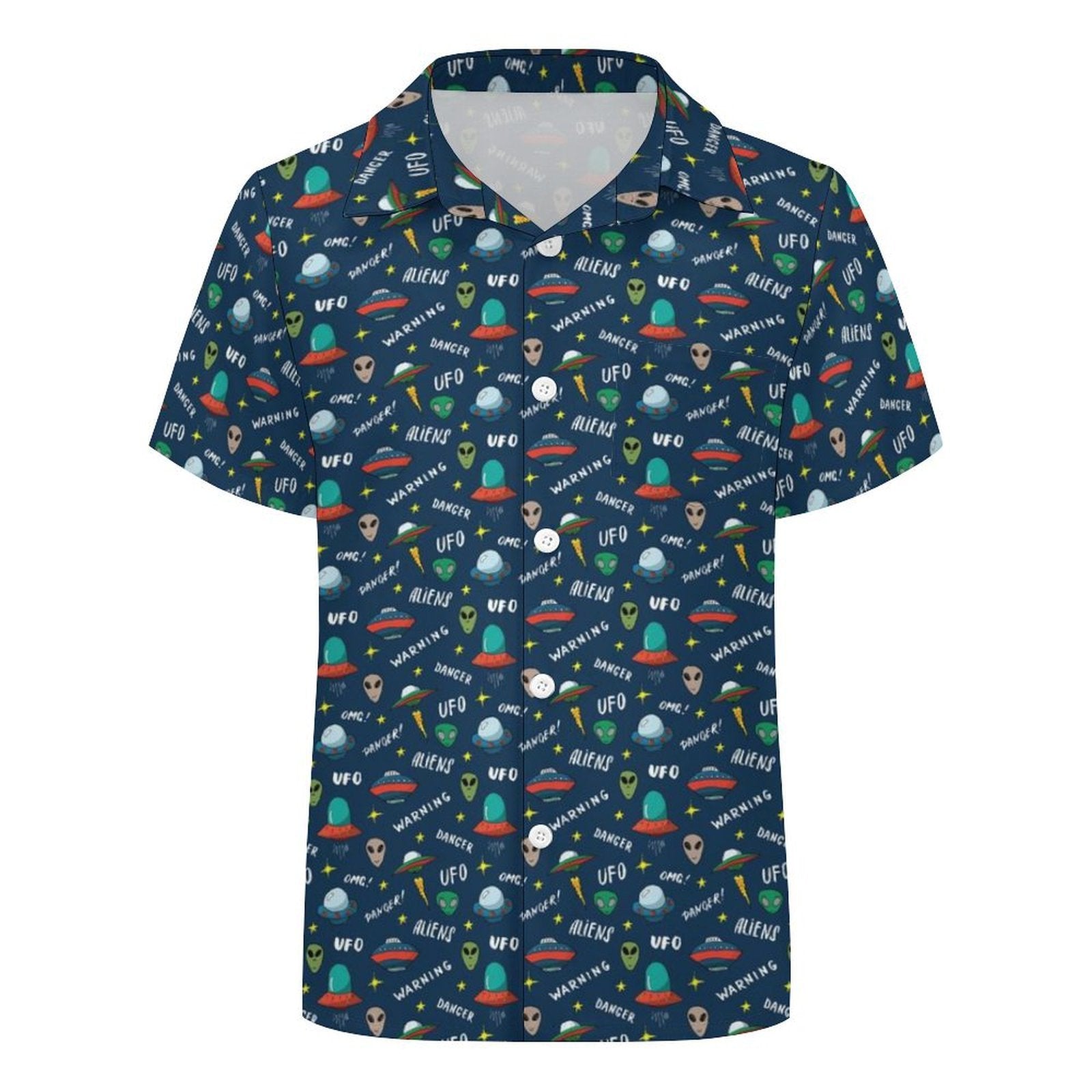 Aliens And UFO's Kids Youth Short Sleeve Button Up Shirt