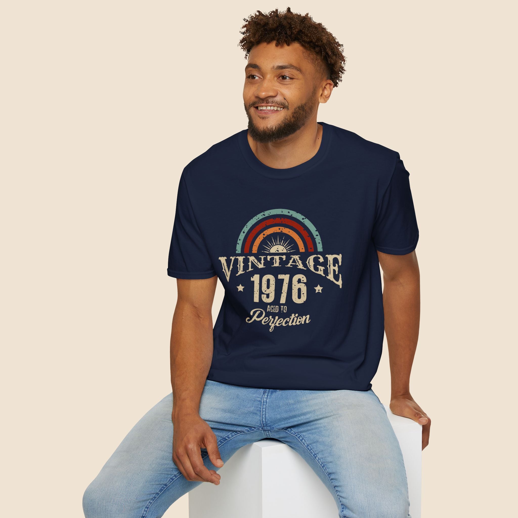 Turning 50 Vintage 1976 Aged To Perfection Unisex T-Shirt Unisex Adult T-shirt Birthday Globally Fulfilled