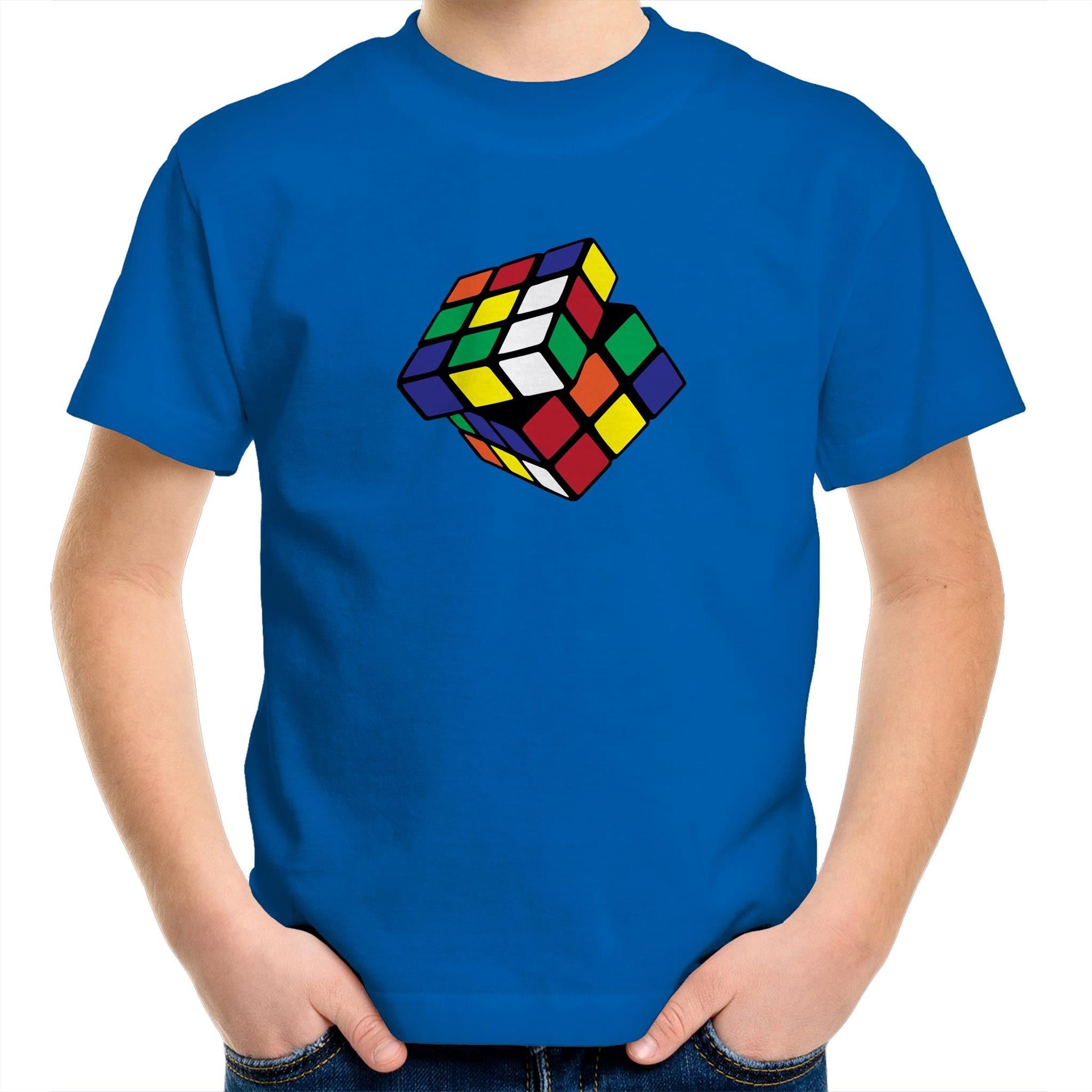 Cube - Kids Youth T-Shirt Bright Royal Kids Youth T-shirt Games Printed In Australia