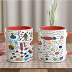 Science Time - White 11oz Ceramic Mug with Colour Inside Ceramic Red Colour 11oz Mug Globally Fulfilled Science