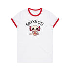 Snaxalotl, Axolotl Pizza - Women's Ringer Tee