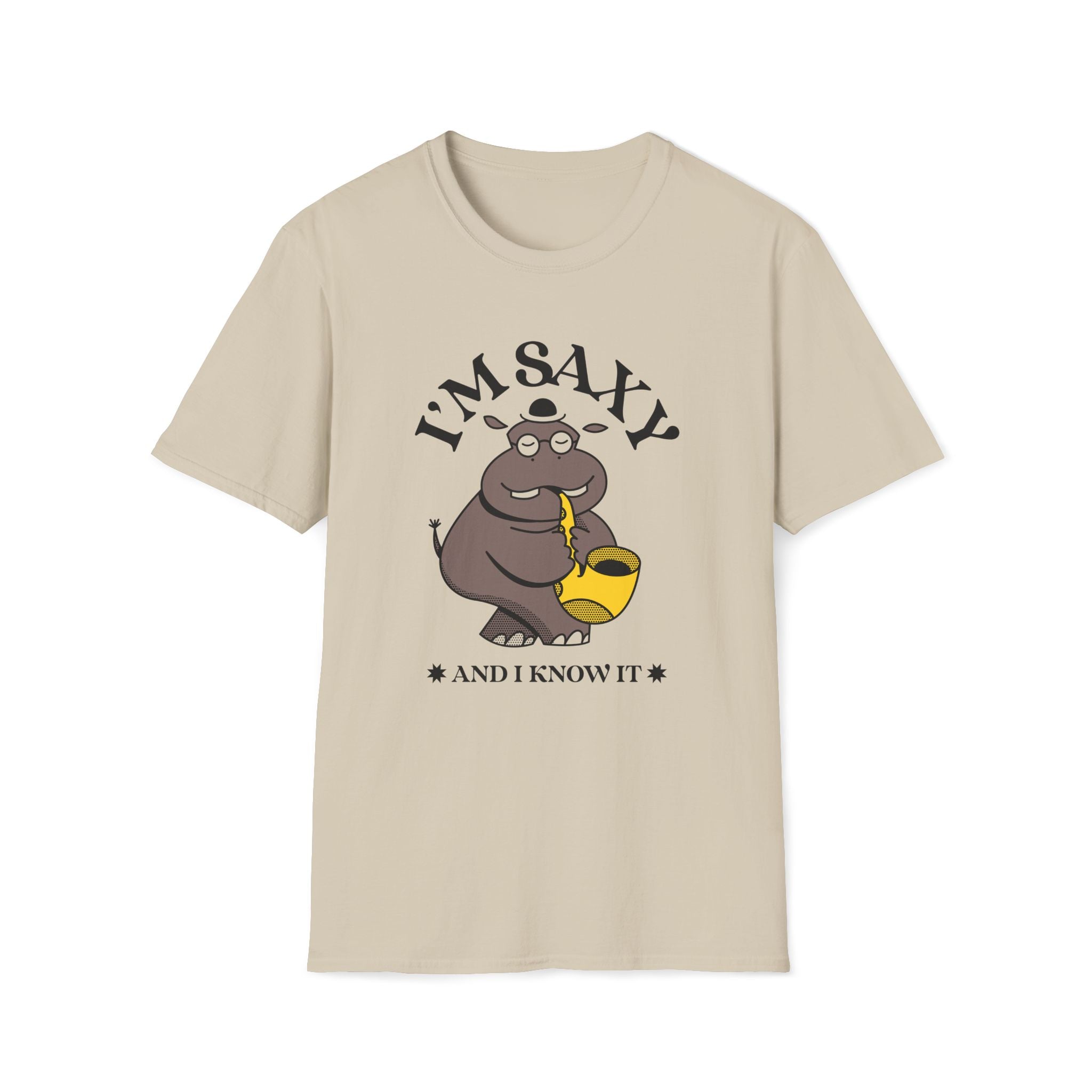 I'm Saxy And I Know It, Saxophone Hippo - Unisex Softstyle T-shirt
