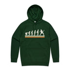 Guitar Player Evolution - Mens Hoodie Forest Green Mens Hoodie Music Printed In Australia
