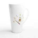 Coffee Fuel Gauge - White Latte 17oz Ceramic Mug Latte Mug Coffee Globally Fulfilled