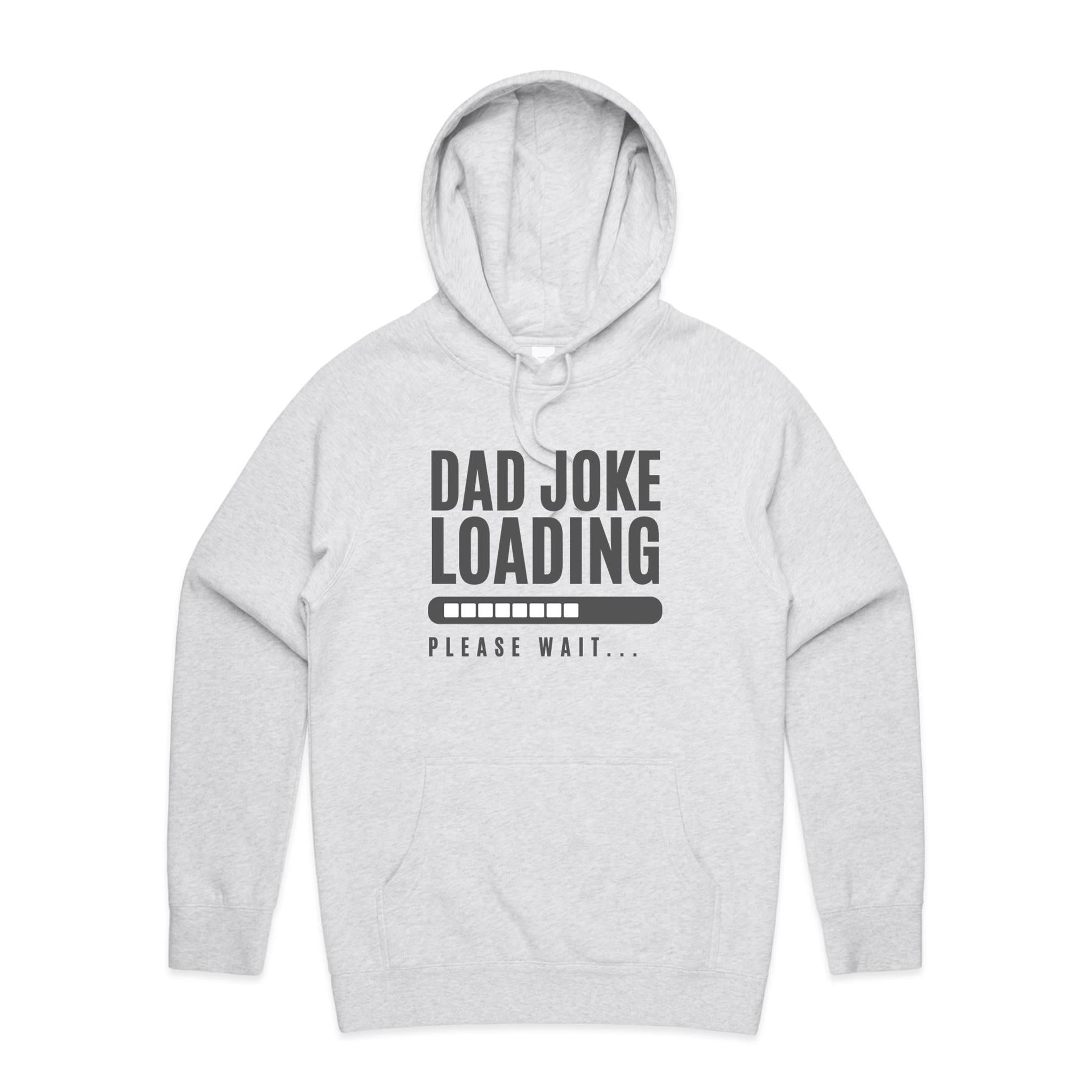 Dad Joke Loading - Mens Hoodie White Marle Mens Hoodie Dad Printed In Australia