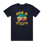 Gen X, Metal Slide Strong Men's AS Colour T-shirt Navy Mens T-shirt Printed In Australia