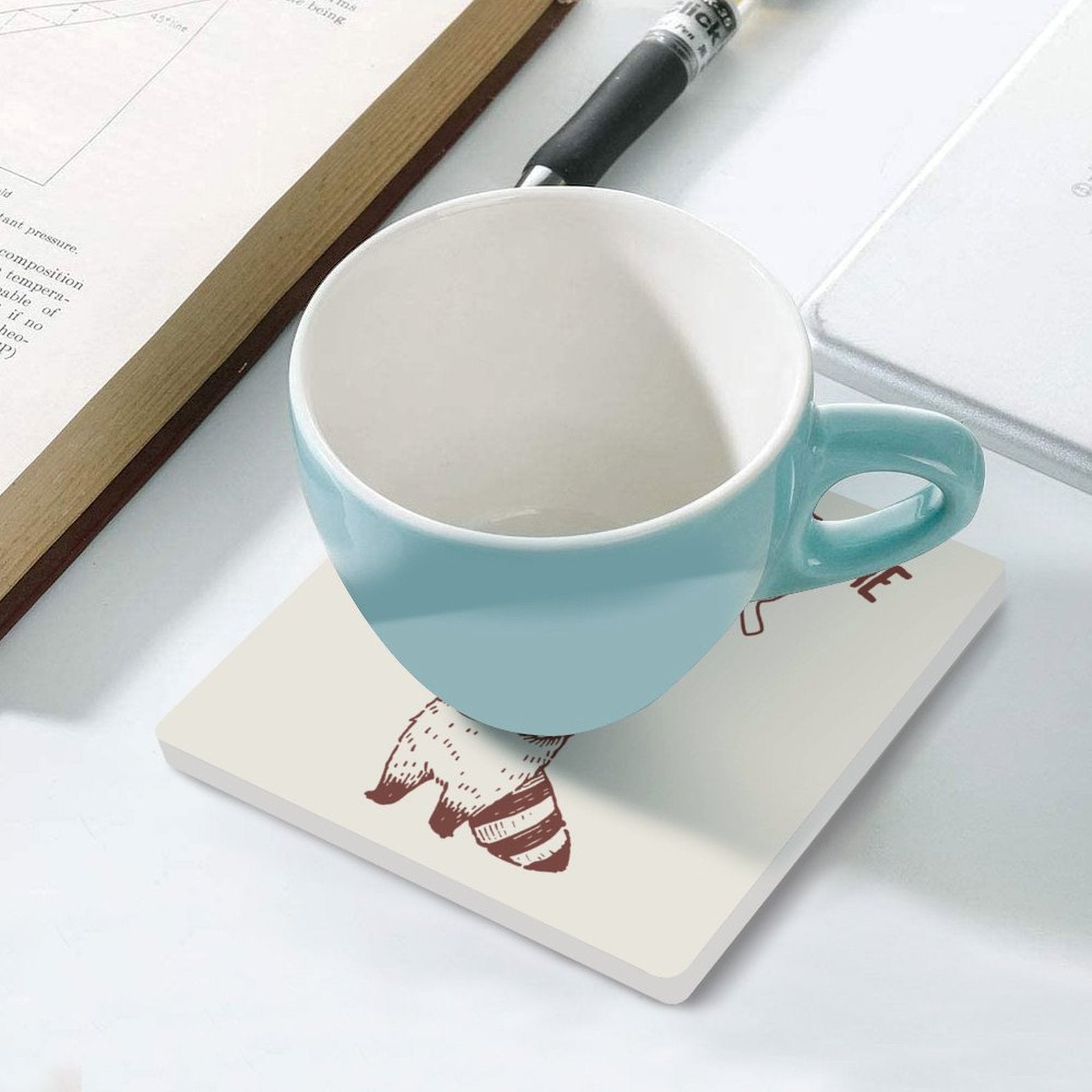 Coffee Makes Me Nicer - Ceramic Coasters (Square) Ceramic Coasters Coffee Printed Offshore