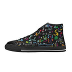 Math Scribbles - Women's High Top Canvas Shoes