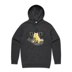 Cat Bass Player - Mens Hoodie Asphalt Marle Mens Hoodie animal Music Printed In Australia