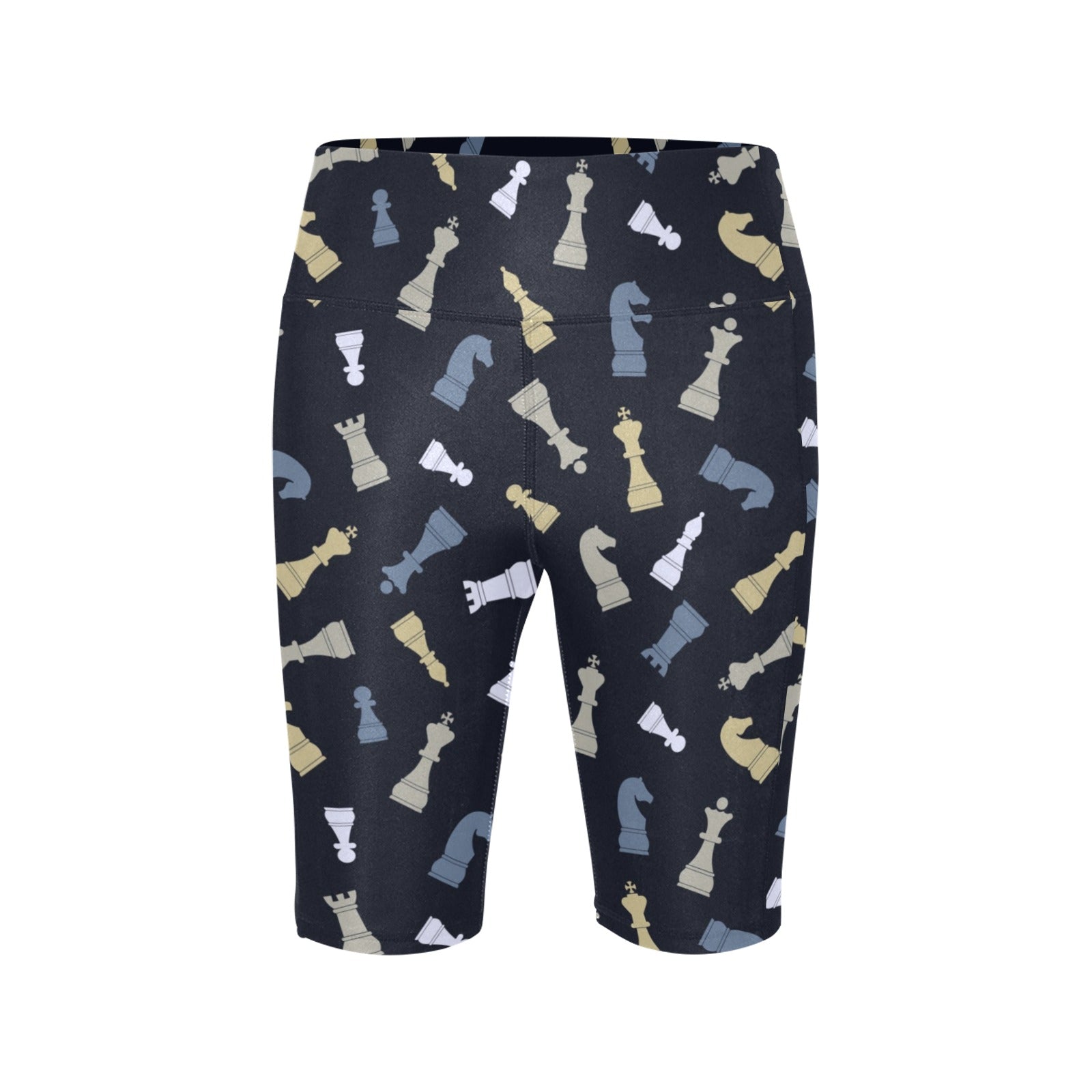Chess Pattern - Women's Bike Shorts With Side Pockets Women's Bike Shorts Chess Games Printed Offshore