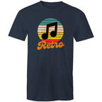 Retro Music - Mens T-Shirt Navy Mens T-shirt Music Printed In Australia Retro
