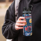 Music Instruments Blue - Insulated Water Bottle with Dual-Use Lid (18oz) Insulated Water Bottle with Dual-Use Lid (18oz) Music Printed Offshore