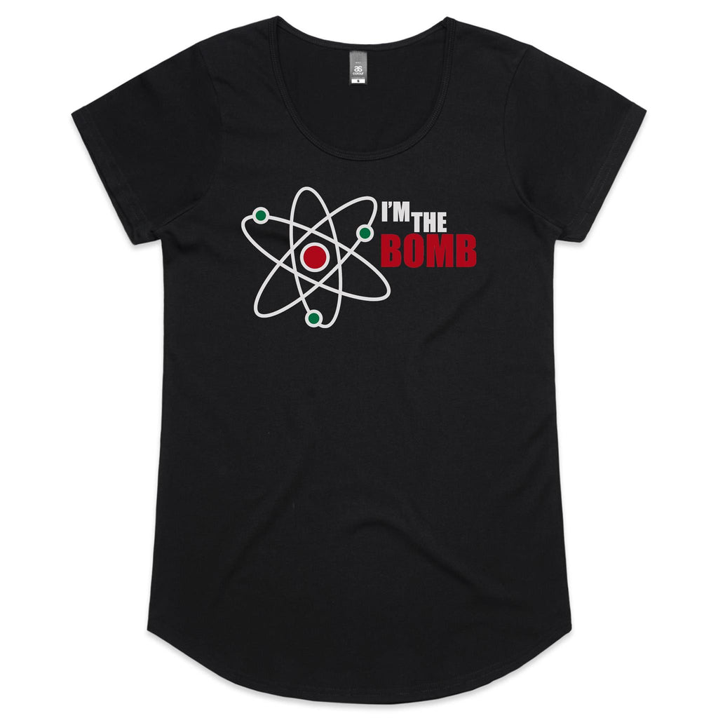 I'm The Bomb, Atom - Womens Scoop Neck T-Shirt Black Womens Scoop Neck T-shirt Printed In Australia Science