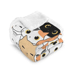 Cute Cartoon Cats - Double-Layer Fleece Blanket 51"x59"