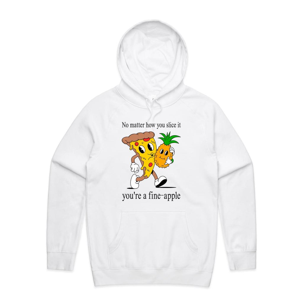 Pineapple Pizza - Mens Hoodie White Mens Hoodie Food Printed In Australia