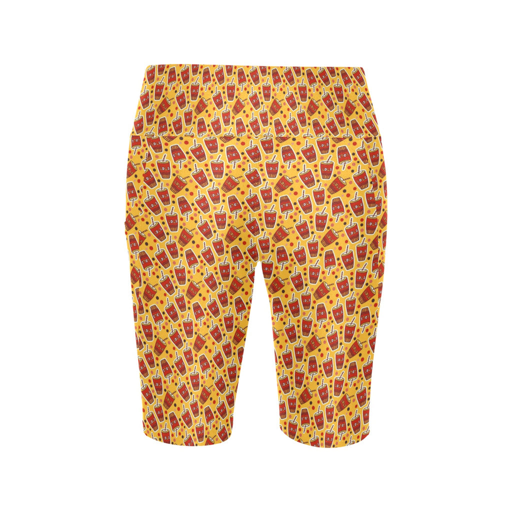 Cola Women's Bike Shorts With Side Pockets Women's Bike Shorts Food Printed Offshore