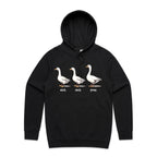 Duck Duck Goose - Mens Hoodie Black Mens Hoodie animal Printed In Australia
