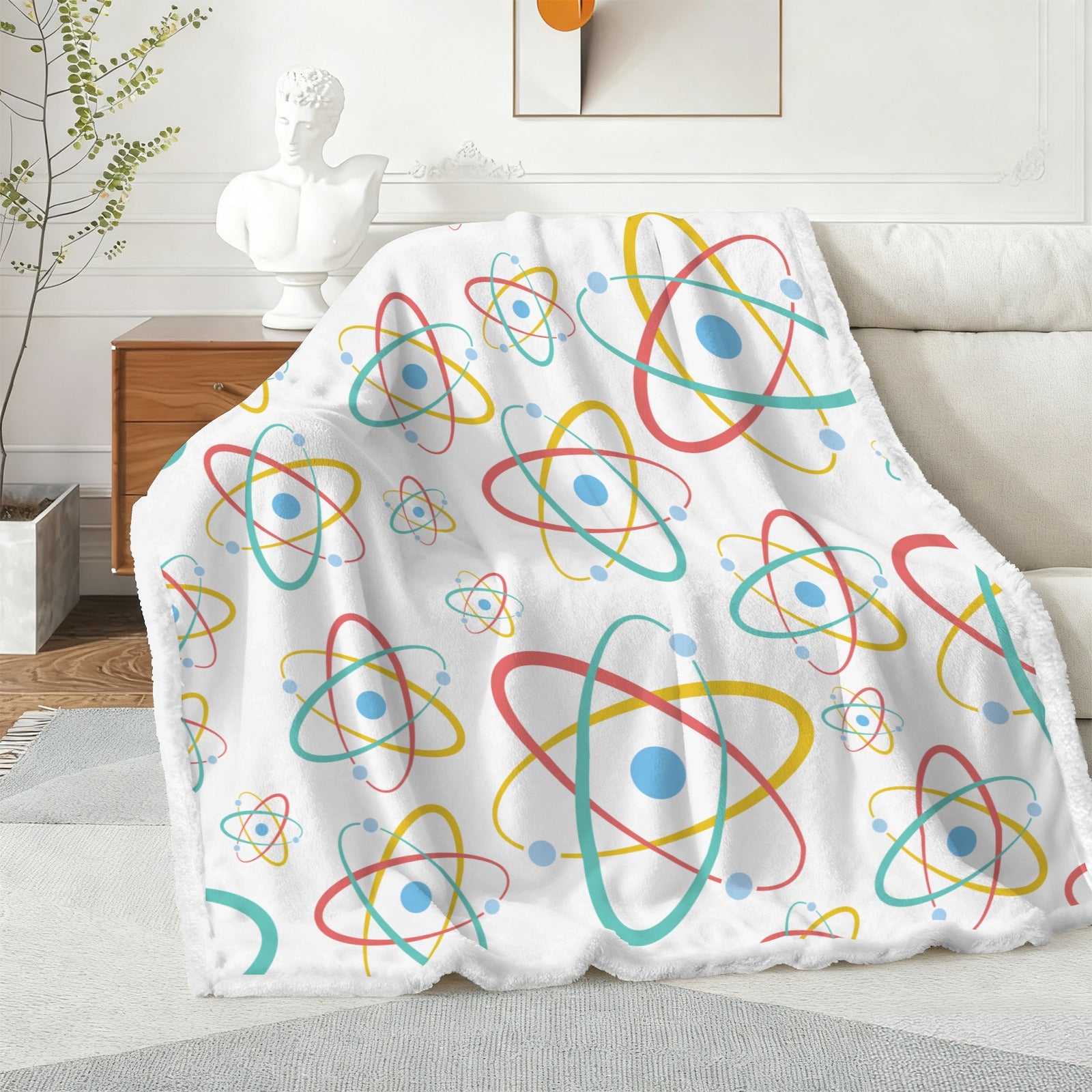 Atoms - Double-Layer Fleece Blanket 51"x59"