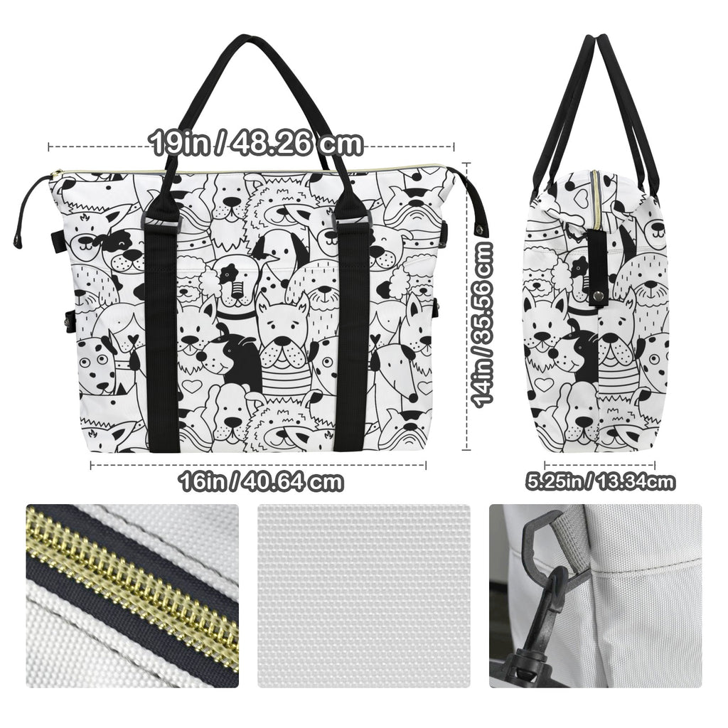 Black And White Dogs Duffle Bag-Simple (Model 1715) Duffle Bag-Simple (1715)
