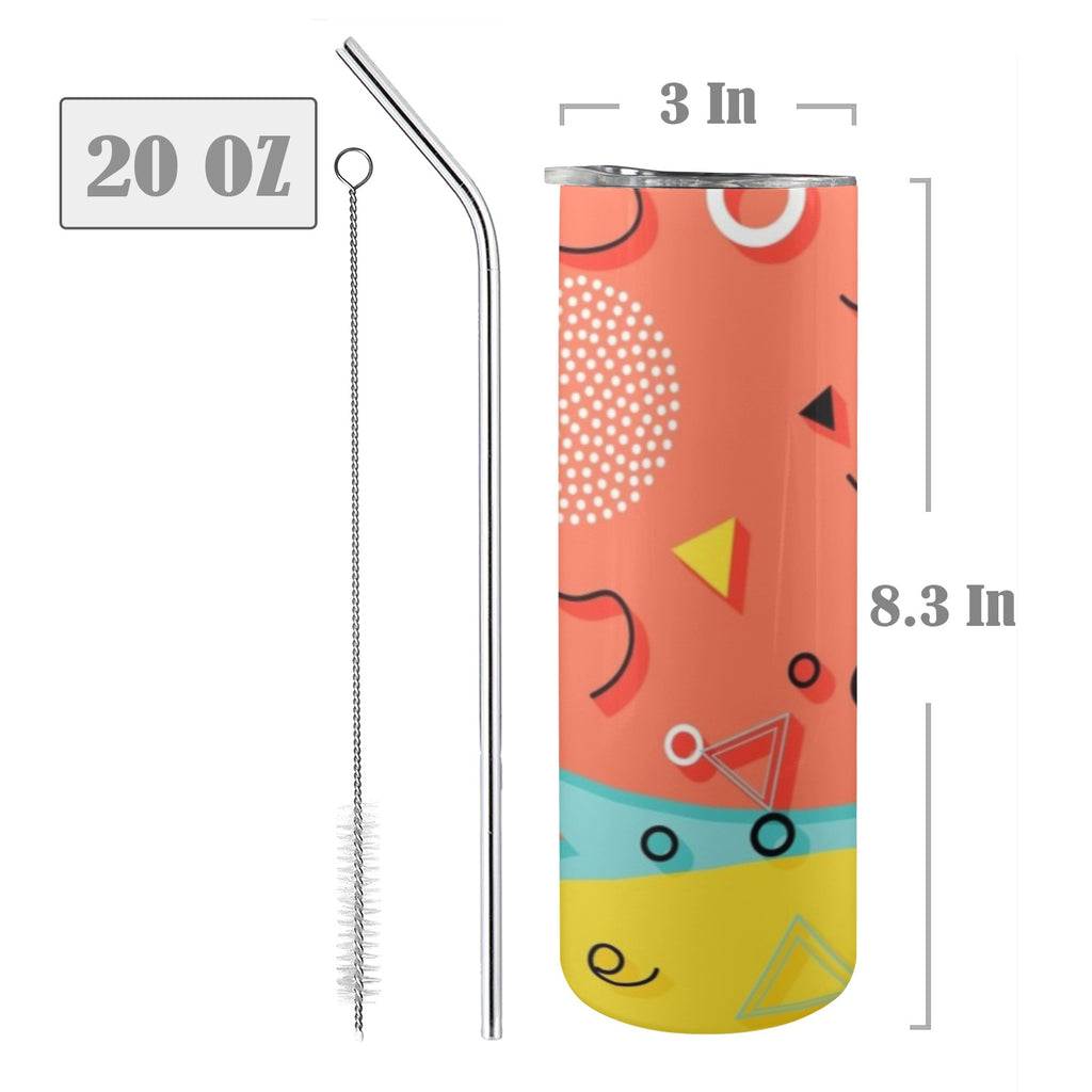 80's Abstract - 20oz Tall Skinny Tumbler with Lid and Straw