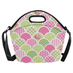 Floral Tabs Neoprene Lunch Bag/Large (Model 1669) Neoprene Lunch Bag Plants Printed Offshore