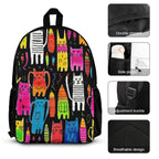 Crazy Cats Three Piece Backpack Set Three Piece Backpack Set Printed Offshore