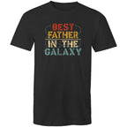 Best Father In The Galaxy - Mens T-Shirt Black Mens T-shirt Dad Printed In Australia