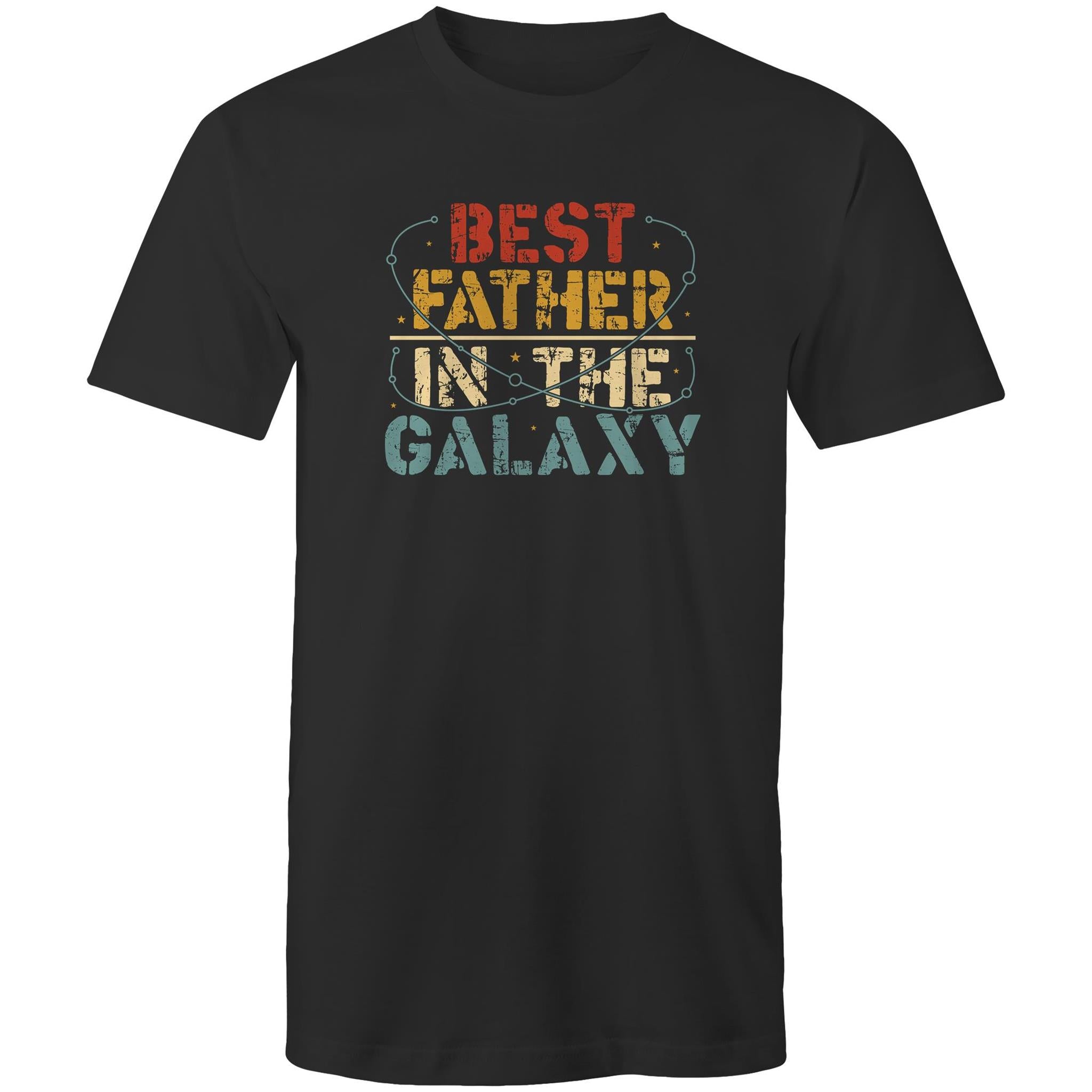 Best Father In The Galaxy - Mens T-Shirt Black Mens T-shirt Dad Printed In Australia