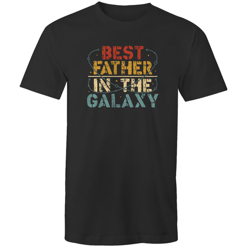 Best Father In The Galaxy - Mens T-Shirt Black Mens T-shirt Dad Printed In Australia