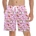 Fast Food Men's Mid-Length Beach Shorts 5XL Men's Mid-Length Beach Shorts Food Printed Offshore