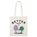 Better Together Parcel Canvas Tote Bag Default Title Small Tote Bag Love Printed In Australia