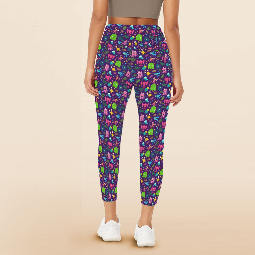 Cheeky Aliens Women's High Waist Pockets Yoga Leggings