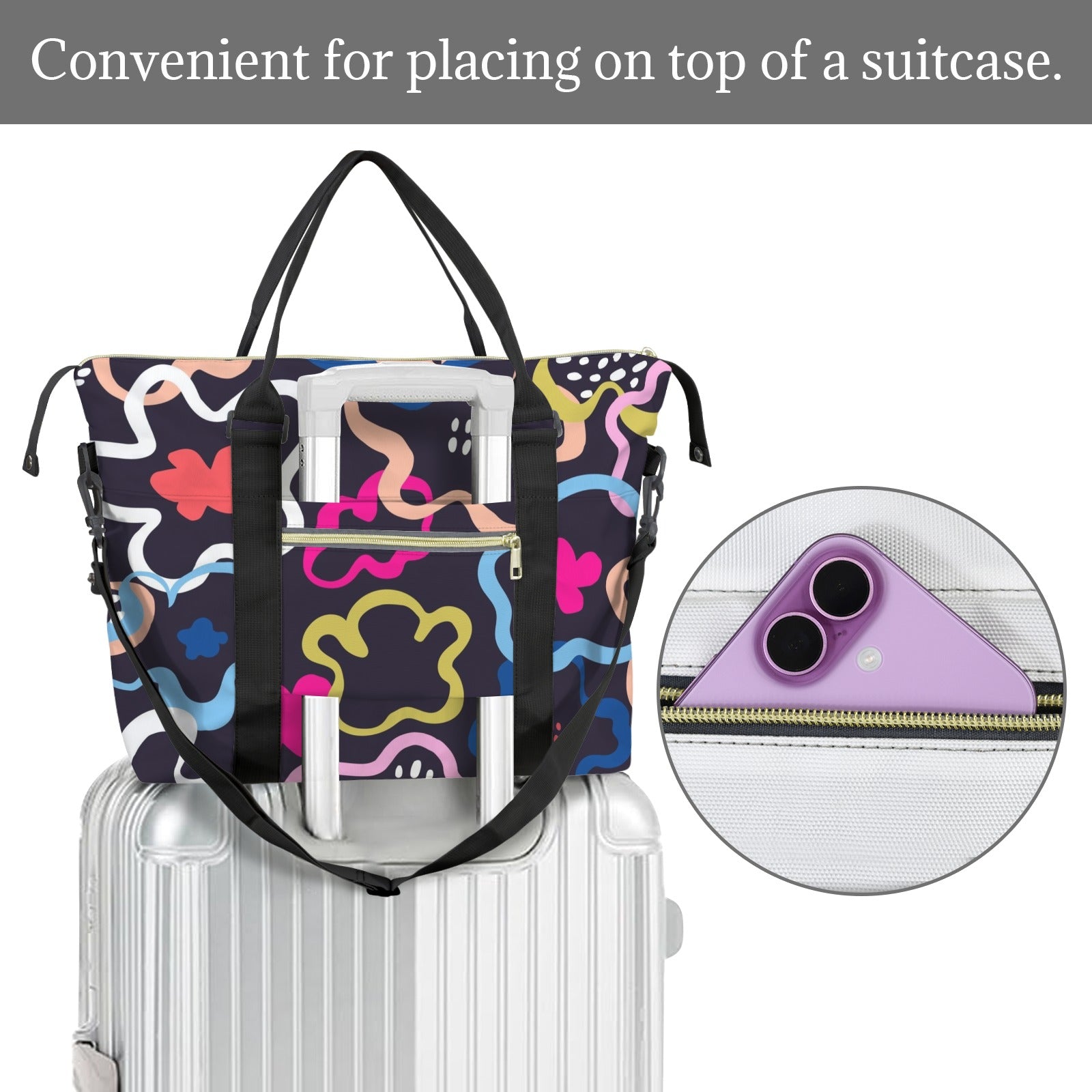 Floral In The Abstract Duffle Bag-Simple (Model 1715) Duffle Bag-Simple (1715)