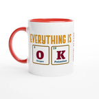 Personalise - Everything Is OK, Periodic Table - White 11oz Ceramic Mug Ceramic Red Personalised Mug customise Globally Fulfilled personalise Science