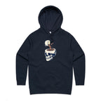 Coffee Skull - Womens Hoodie Navy Womens Hoodie Coffee Printed In Australia