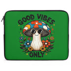 Good Vibes Only, Hippie Mushroom Laptop Sleeve (Multiple Sizes) black Laptop Sleeve Positivity Printed Offshore Retro