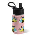 Cute Honey Bee 12oz Kids Water Bottle with Straw Lid