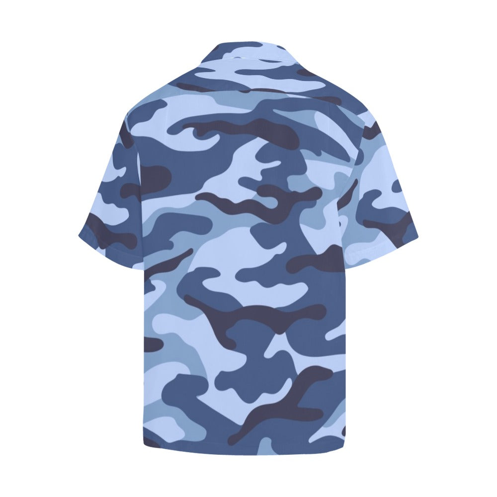 Blue Camouflage - Mens Hawaiian Shirt