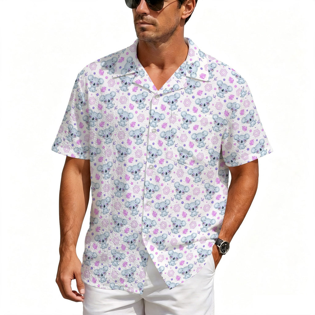 Zen Koala Men's Crinkle Hawaiian Shirt