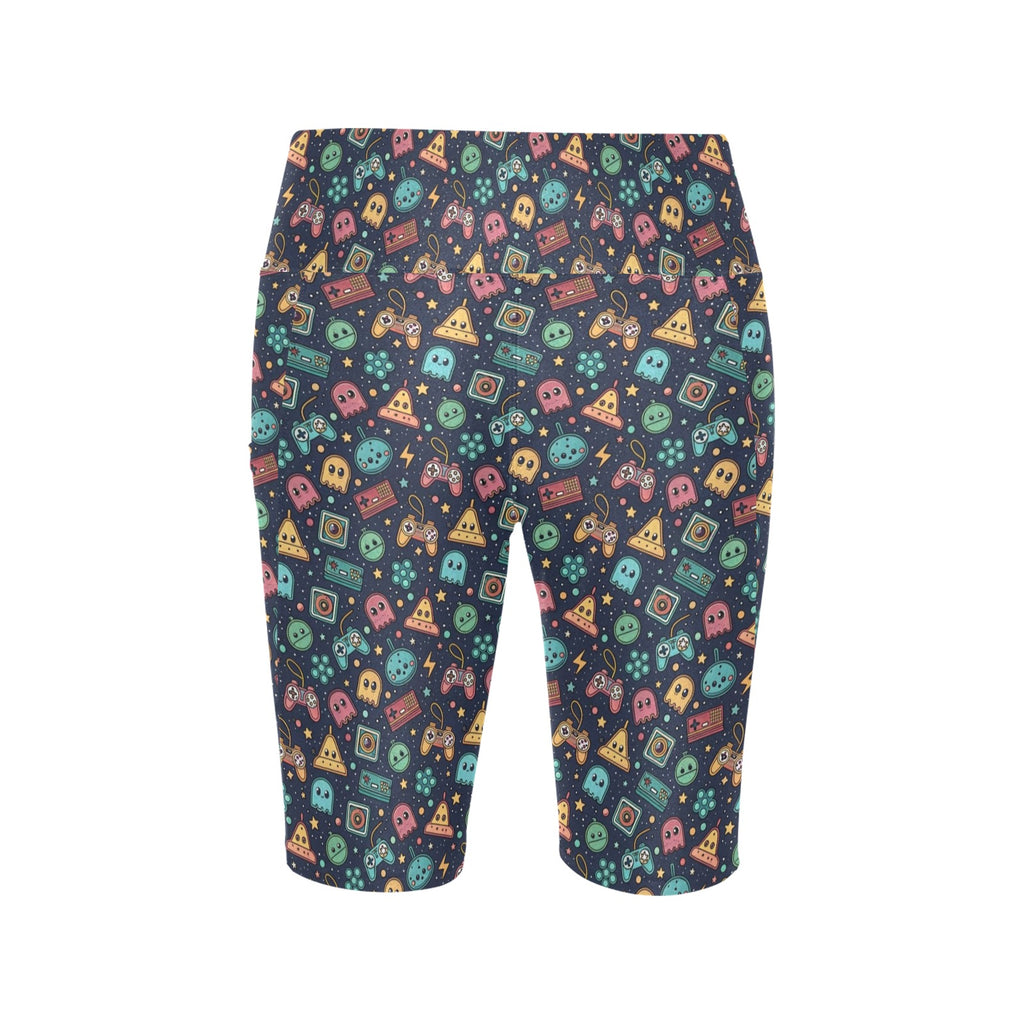 Video Game Women's Bike Shorts With Side Pockets