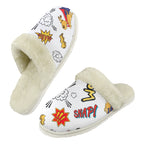 Super Dog Men's Fur Trim Thick-Sole Indoor Slippers 2XL Men's Fur Trimmed Slippers animal comic Printed Offshore