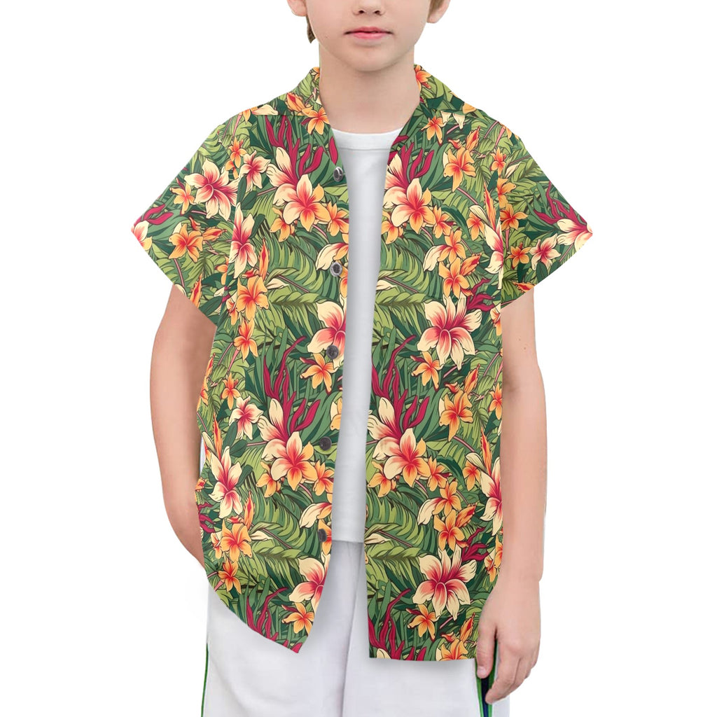 Vintage Hawaiian Floral Senior Kids Hawaiian Shirt