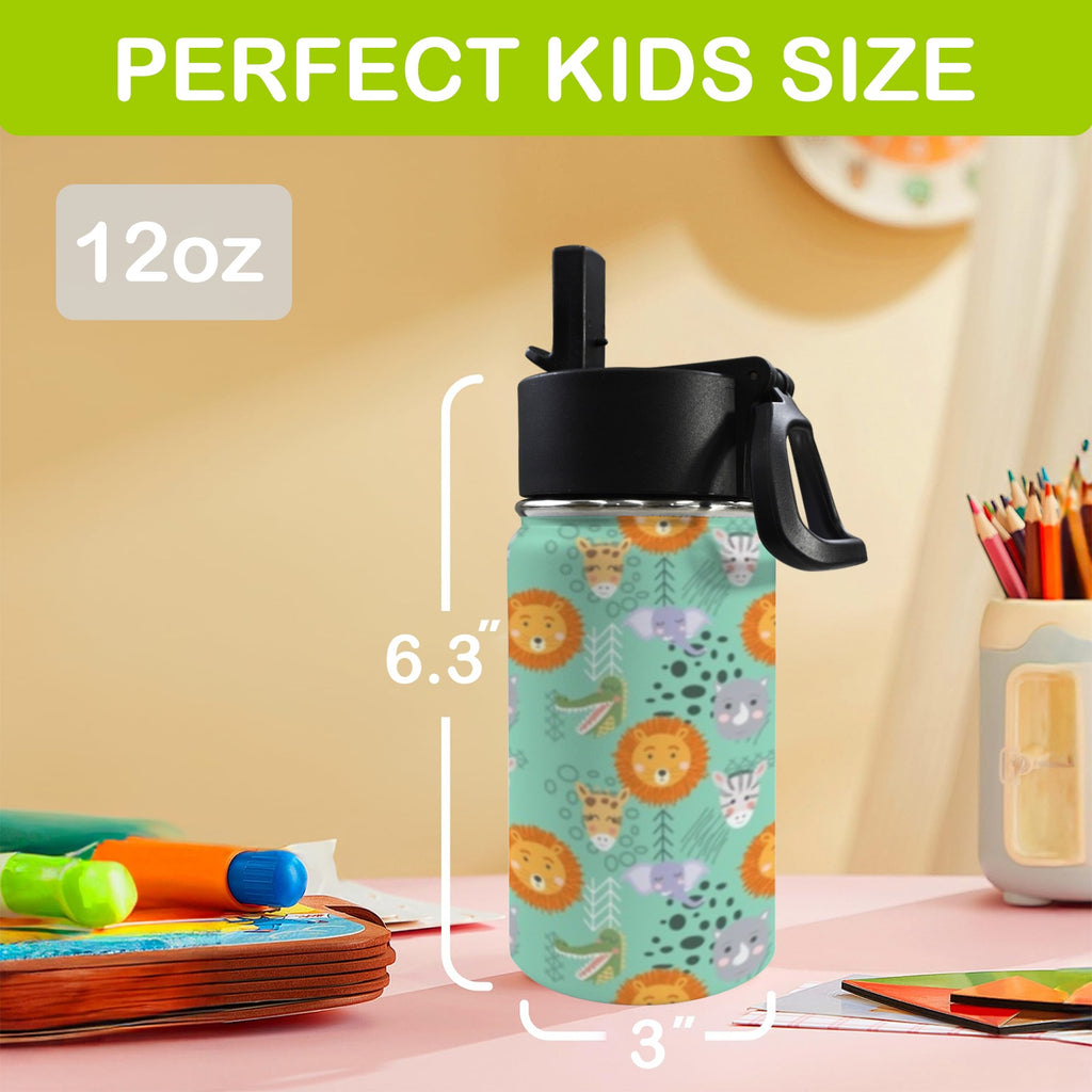 Safari Animals 12oz Kids Water Bottle with Straw Lid