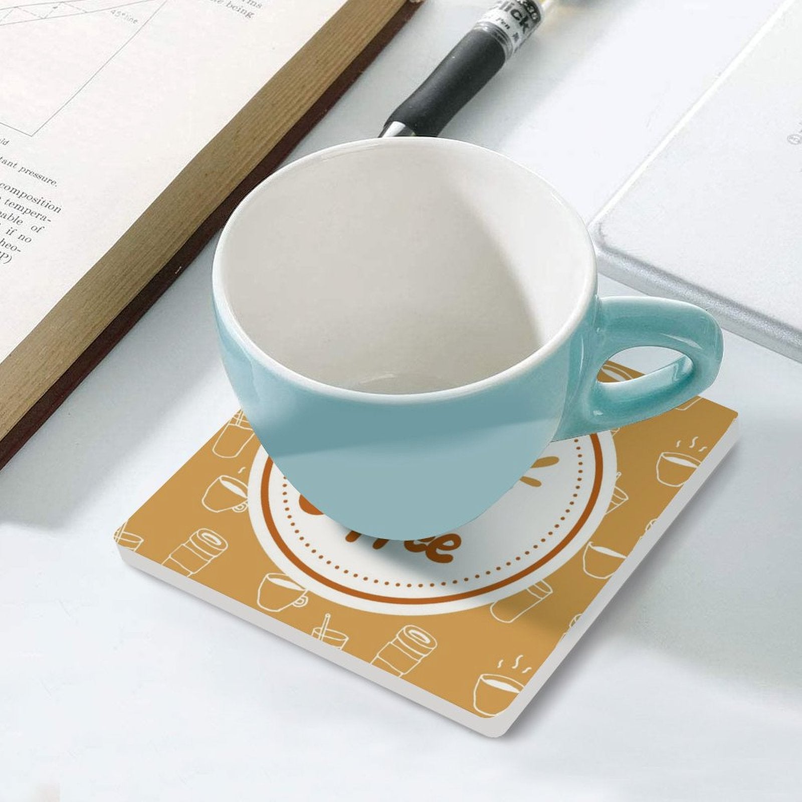 But First, Coffee - Ceramic Coasters (Square) Ceramic Coasters Coffee Printed Offshore