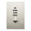 Life Begins After Coffee - AS Colour Tea Towel Cream One Size Tea Towel Coffee Printed In Australia